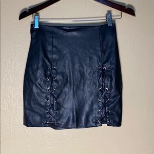 Black Leather Mini Skirt